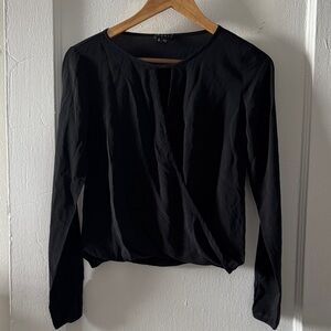 Theory Black Long Sleeve Blouse